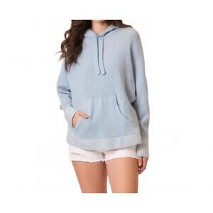 NEW COZY CO. ultra soft knit pullover hoodie sweater in soft blue